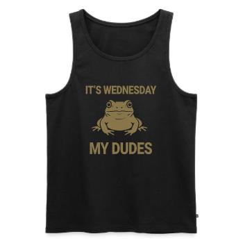It's Wednesday my dudes - Männer Premium Bio Tank Top - Schwarz - Vorne - AI Model Male 178 light (178cm)
