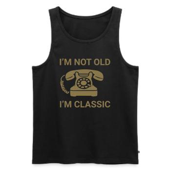 Je ne suis pas vieux, je suis classique - Débardeur bio Premium Homme - noir - Devant - AI Model Male 178 light (178cm)