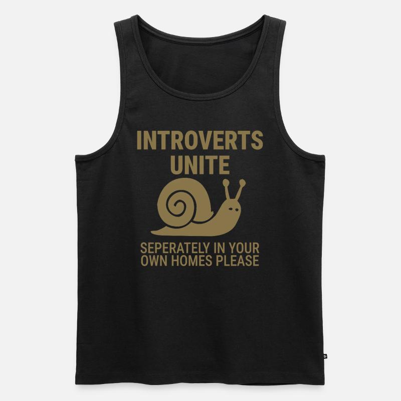 Introvertierte vereint euch! - Männer Premium Bio Tank Top - Schwarz