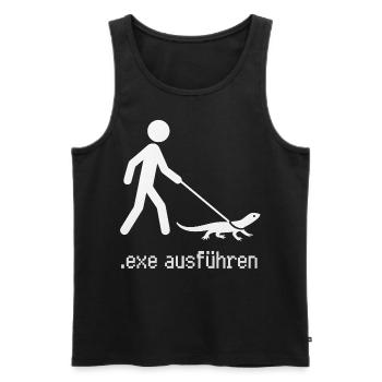EXE Run Admin Informaticien Programmeur - Débardeur bio Premium Homme - noir - Devant - Michal (187cm)