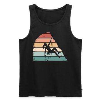Climbing Girl – Empowered Women on the Rocks - Men's Premium Organic Tank Top - black - Front - Michal (187cm)
