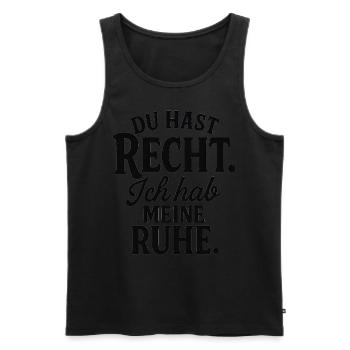 Tu as raison et je suis tranquille drôles de dictons - Débardeur bio Premium Homme - noir - Devant - AI Model Male 178 light (178cm)