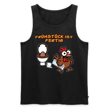 Chicken Makes Breakfast Funny Chickens - Men's Premium Organic Tank Top - black - Front - Michal (187cm)