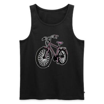Rose Vélo Femmes Filles - Débardeur bio Premium Homme - noir - Devant - Michal (187cm)