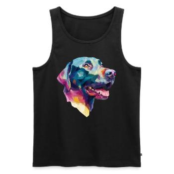 Conception Low Poly Labrador Retriever - Débardeur bio Premium Homme - noir - Devant - Michal (187cm)