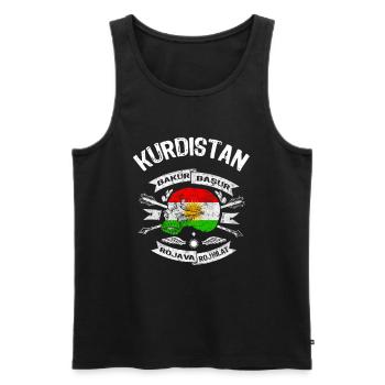 Drapeau du Kurdistan Bakur Bashur Rojava Rojhlt Newroz - Débardeur bio Premium Homme - noir - Devant - Michal (187cm)
