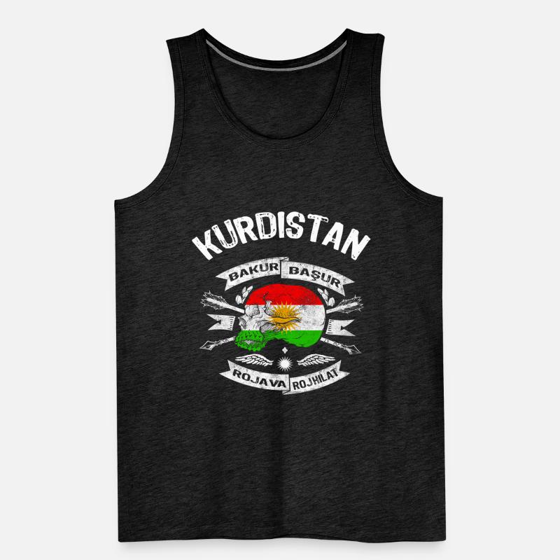 Kurdistan Flag Bakur Bashur Rojava Rojhlt Newroz Men's Premium Organic Tank Top