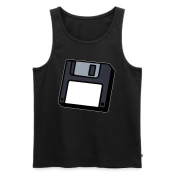 Floppy Disk Retro Symbol Computer - Men's Premium Organic Tank Top - black - Front - AI Model Male 178 light (178cm)