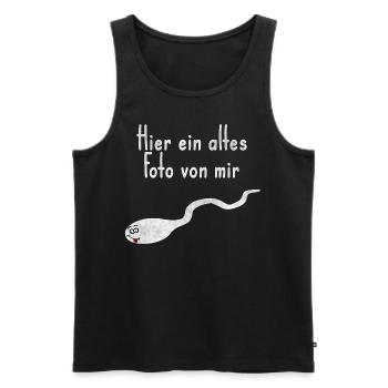 Old photo of me funny saying - Men's Premium Organic Tank Top - black - Front - AI Model Male 178 light (178cm)