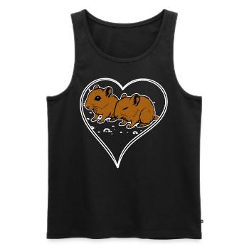 I love my gerbil heart - Men's Premium Organic Tank Top - black - Front - AI Model Male 178 light (178cm)