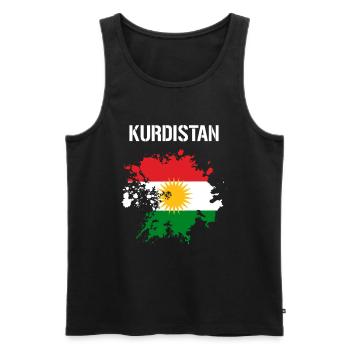 Kurdistan Flag,Kurdistan,Syria,Iraq,Iran,Flag - Men's Premium Organic Tank Top - black - Front - AI Model Male 178 light (178cm)
