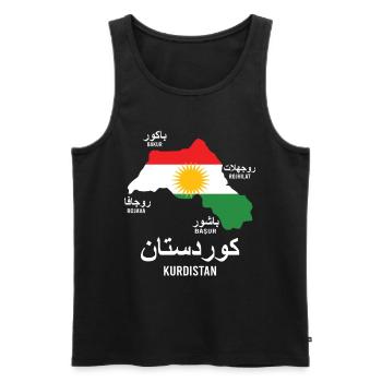 Drapeau du Kurdistan,Kurdistan,Syrie,Irak,Iran,Drapeau - Débardeur bio Premium Homme - noir - Devant - AI Model Male 178 light (178cm)