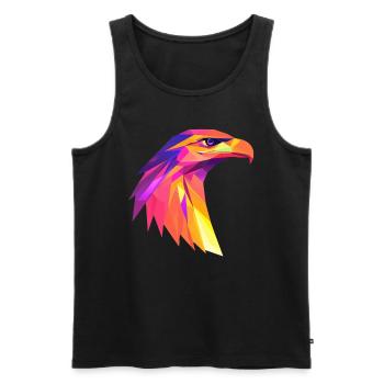 Eagle Head Low Poly Logo Design - Men's Premium Organic Tank Top - black - Front - Michal (187cm)