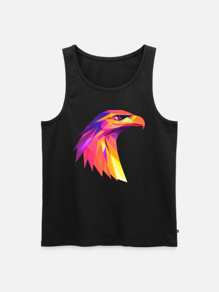 AdlerKopf Low Poly Logo Design - Männer Premium Bio Tank Top - Schwarz