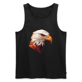 Eagle Head Low Poly Art Logo Design - Men's Premium Organic Tank Top - black - Front - Michal (187cm)