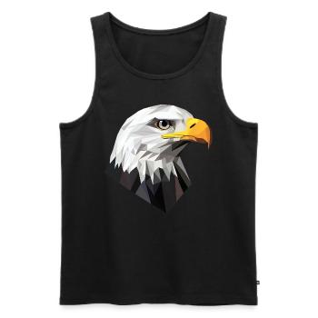 Eagle Head Low Poly Logo Design - Men's Premium Organic Tank Top - black - Front - Michal (187cm)