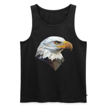 Adler Kopf Low Poly Art Logo Design - Männer Premium Bio Tank Top - Schwarz - Vorne - AI Model Male 178 light (178cm)