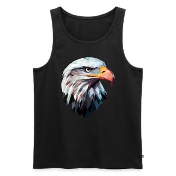 Eagle Head Low Poly Art Logo Design - Men's Premium Organic Tank Top - black - Front - Michal (187cm)