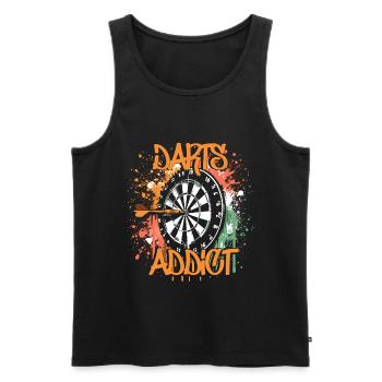 Darts Addicted - Männer Premium Bio Tank Top - Schwarz - Vorne - Michal (187cm)