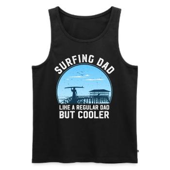 Surfing Dad Like a Regular Dad But Cooler - Men's Premium Organic Tank Top - black - Front - Michal (187cm)