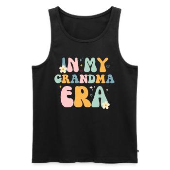 In My Grandma Era – Retro Vibes & Cozy Love - Men's Premium Organic Tank Top - black - Front - Michal (187cm)