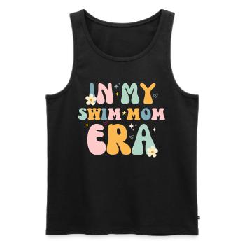 In My Swim Mom Era - Swim Swimmers Swimming Pool - Men's Premium Organic Tank Top - black - Front - AI Model Male 178 light (178cm)