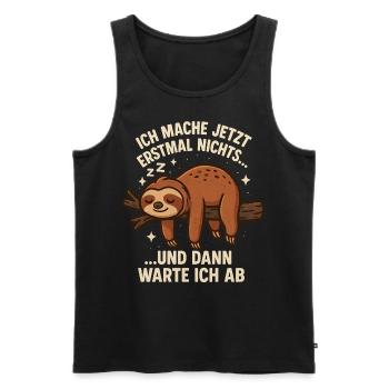 Sloth Saying Funny Office - Men's Premium Organic Tank Top - black - Front - Michal (187cm)
