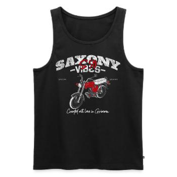 Saxony Vibes - Grimma Vibes - S50 - S51 - Simson - Männer Premium Bio Tank Top - Schwarz - Vorne - AI Model Male 178 light (178cm)