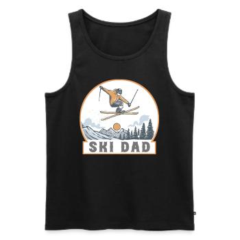 Ski Dad, Citation amusante sur le ski - Débardeur bio Premium Homme - noir - Devant - Michal (187cm)