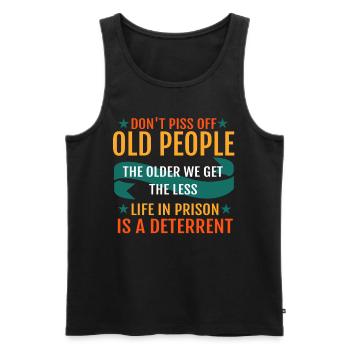 Lustige alte Leute Zitat - Männer Premium Bio Tank Top - Schwarz - Vorne - Michal (187cm)