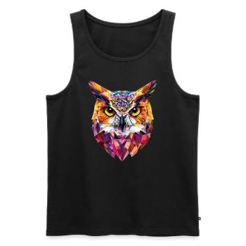Low Poly Owl – un design moderne pour les petits malins - Débardeur bio Premium Homme - noir - Devant - Michal (187cm)