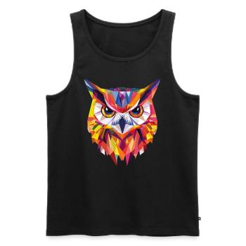 Low Poly Owl – un design moderne pour les petits malins - Débardeur bio Premium Homme - noir - Devant - Michal (187cm)