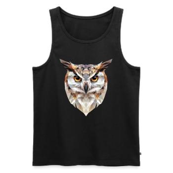 Low Poly Owl – un design moderne pour les petits malins - Débardeur bio Premium Homme - noir - Devant - Michal (187cm)