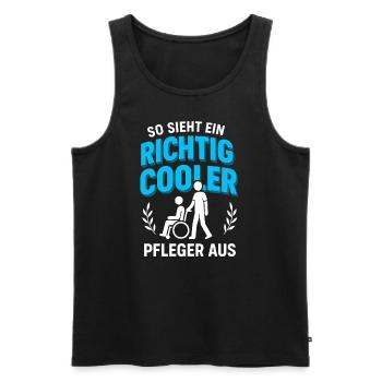So sieht ein cooler Pfleger aus Altenpfleger - Männer Premium Bio Tank Top - Schwarz - Vorne - Michal (187cm)