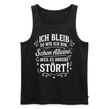Funny Sarcastic Ironic Sayings - Men's Premium Organic Tank Top - black - Front - AI Model Male 178 light (178cm)