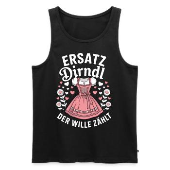 Ersatz Dirndl – der Wille zählt - Männer Premium Bio Tank Top - Schwarz - Vorne - Michal (187cm)