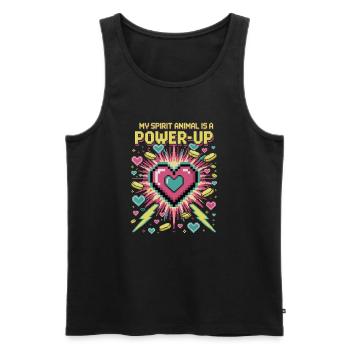 My Spirit Animal Is a Power-Up – Retro Gamer - Männer Premium Bio Tank Top - Schwarz - Vorne - AI Model Male 178 light (178cm)