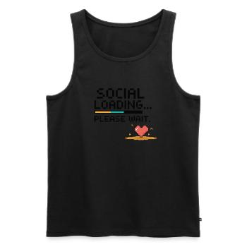 Chargement social... Veuillez patienter - Jeux rétro 8 bits - Débardeur bio Premium Homme - noir - Devant - AI Model Male 178 light (178cm)