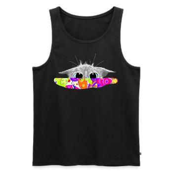 Ich sehe dich! - Männer Premium Bio Tank Top - Schwarz - Vorne - AI Model Male 178 light (178cm)