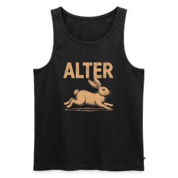 Alter Hase – Ironisch & Clever - Männer Premium Bio Tank Top - Schwarz - Vorne - AI Model Male 178 light (178cm)