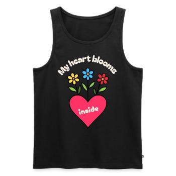 Heart with flowers - Men's Premium Organic Tank Top - black - Front - AI Model Male 178 light (178cm)