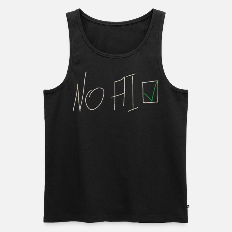 No AI - Handschrift - Männer Premium Bio Tank Top - Schwarz