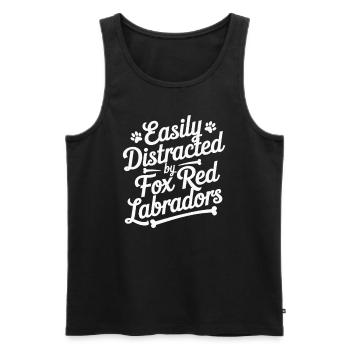 Easily Distracted By Fox Red Labradors - Men's Premium Organic Tank Top - black - Front - AI Model Male 178 light (178cm)