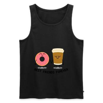 Meilleurs amis pour toujours-Donuts et café BBF - Débardeur bio Premium Homme - noir - Devant - AI Model Male 178 light (178cm)