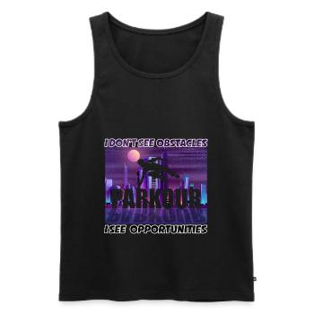 Parkour Freerunner Traceur Le Parcour gift idea - Men's Premium Organic Tank Top - black - Front - AI Model Male 178 light (178cm)