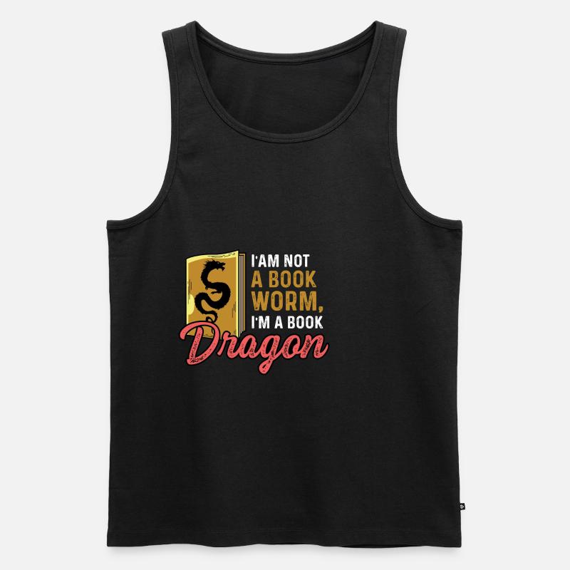 Drache buchen Studentenscholar Gift - Männer Premium Bio Tank Top - Schwarz