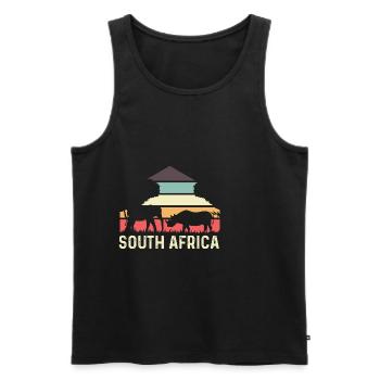 Afrique du Sud Rhino Afro Cadeau - Débardeur bio Premium Homme - noir - Devant - Michal (187cm)
