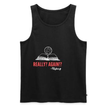 Real? Again? Archivist Gift - Men's Premium Organic Tank Top - black - Front - AI Model Male 178 light (178cm)
