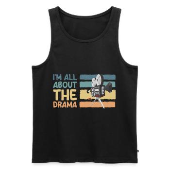 Theater Stage Mask Broadway - Men's Premium Organic Tank Top - black - Front - AI Model Male 178 light (178cm)