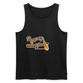 Breathing Is Overrated - Männer Premium Bio Tank Top - Schwarz - Vorne - AI Model Male 178 light (178cm)